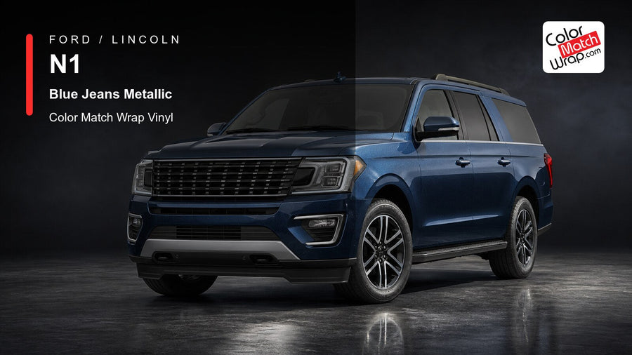 Ford / Lincoln N1 Blue Jeans Metallic Color Match Wrap Vinyl generated SUV graphic
