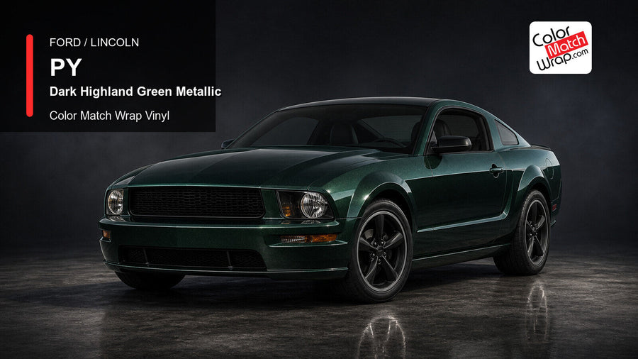 Ford / Lincoln PY Dark Highland Green Metallic Color Match Wrap Vinyl generated SUV graphic