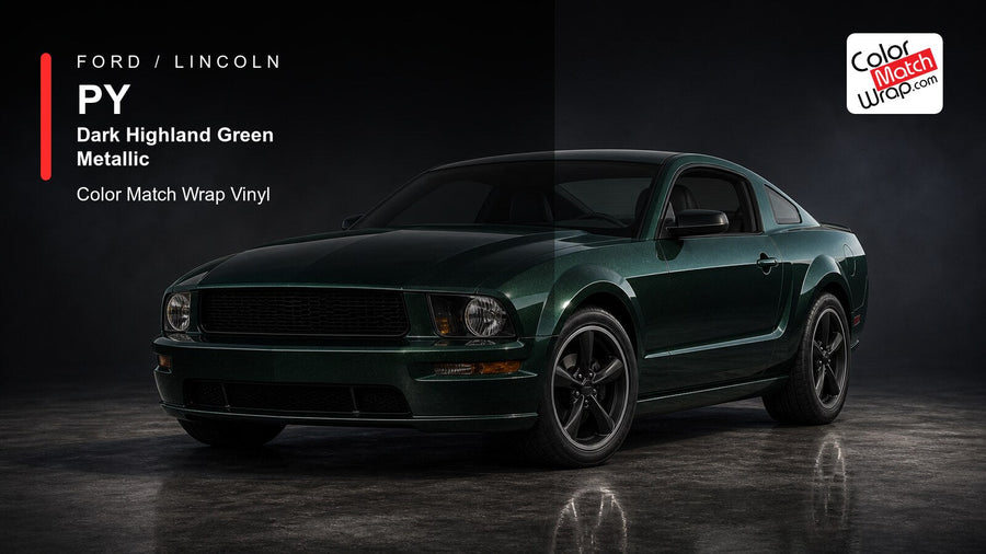 Ford / Lincoln PY Dark Highland Green Metallic Color Match Wrap Vinyl generated SUV graphic
