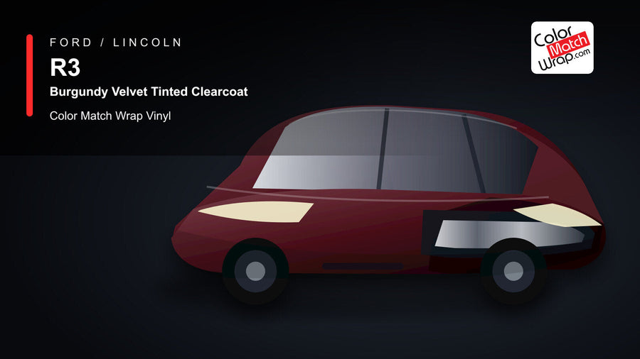 Ford / Lincoln R3 Burgundy Velvet Tinted Clearcoat Color Match Wrap Vinyl generated SUV graphic