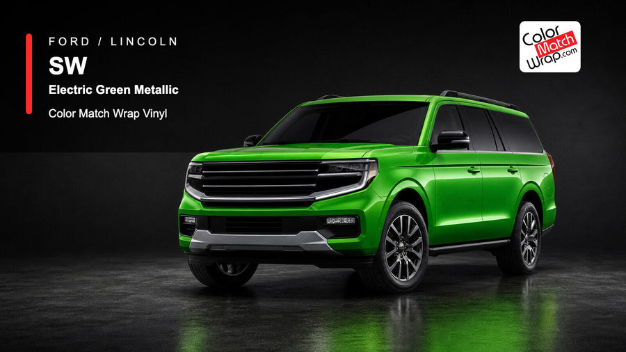 Ford / Lincoln SW Electric Green Metallic Color Match Wrap Vinyl generated SUV graphic
