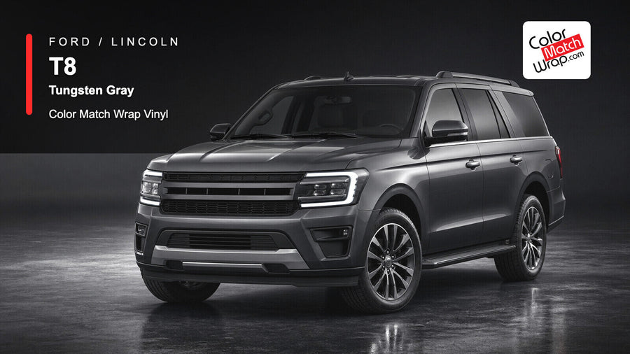 Ford / Lincoln T8 Tungsten Gray Color Match Wrap Vinyl generated SUV graphic