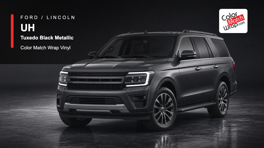 Ford / Lincoln UH Tuxedo Black Metallic Color Match Wrap Vinyl generated SUV graphic