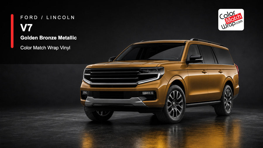 Ford / Lincoln V7 Golden Bronze Metallic Color Match Wrap Vinyl generated SUV graphic