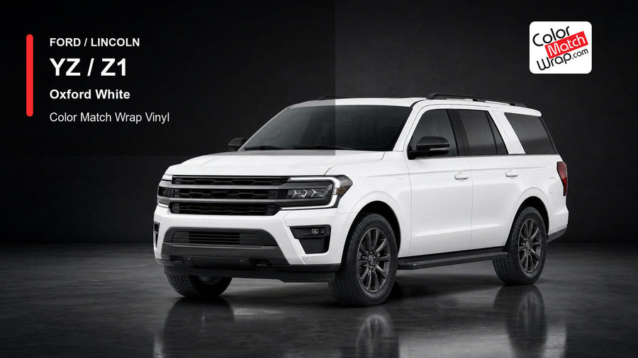Ford / Lincoln YZ / Z1 Oxford White Color Match Wrap Vinyl generated SUV graphic