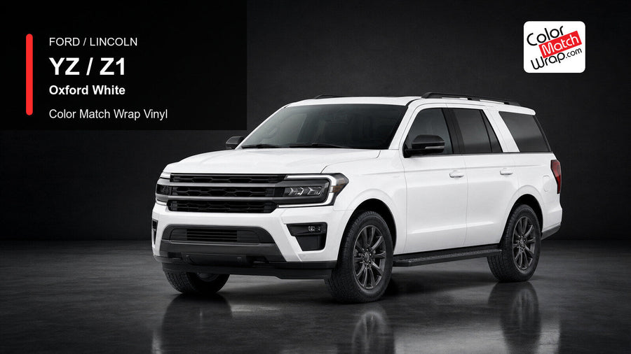 Ford / Lincoln YZ / Z1 Oxford White Color Match Wrap Vinyl generated SUV graphic