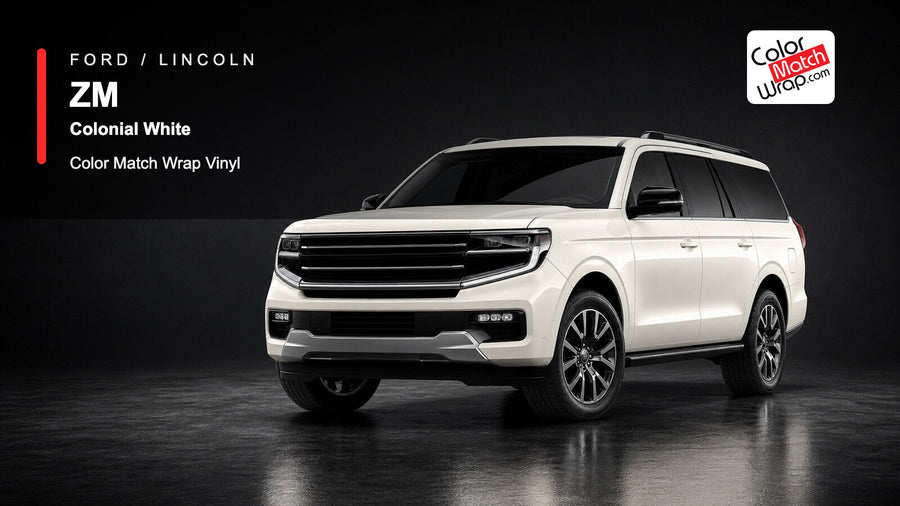 Ford / Lincoln ZM Colonial White Color Match Wrap Vinyl generated SUV graphic