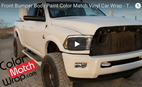 Bumper - Chrome Delete Chrysler PW7 Color Match Wrap paint-code vinyl project