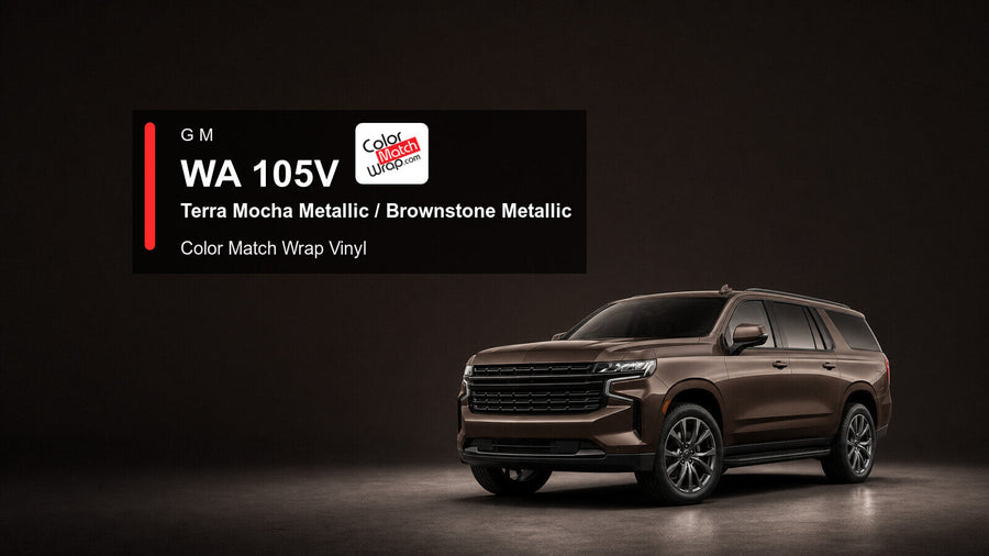 Generic full-size SUV in GM WA 105V Terra Mocha Metallic and Brownstone Metallic with Color Match Wrap vinyl article branding
