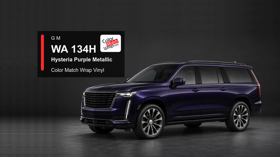 Illustrative generic full-size SUV in GM WA 134H Hysteria Purple Metallic with Color Match Wrap branding