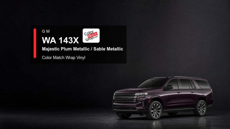Generic full-size SUV in GM WA 143X Majestic Plum Metallic and Sable Metallic with Color Match Wrap vinyl article branding