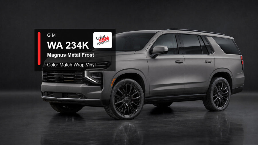 Generic full-size SUV in GM WA 234K Magnus Metal Frost with Color Match Wrap vinyl article branding