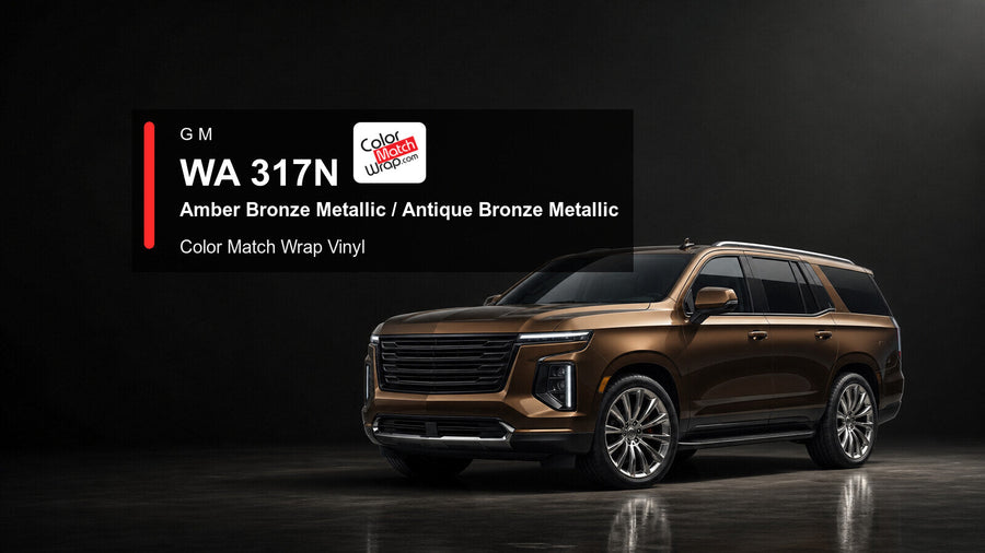 Generic full-size SUV in GM WA 317N Amber Bronze Metallic and Antique Bronze Metallic with Color Match Wrap vinyl article branding