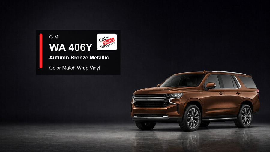 Generic full-size SUV in GM WA 406Y Autumn Bronze Metallic with Color Match Wrap vinyl article branding