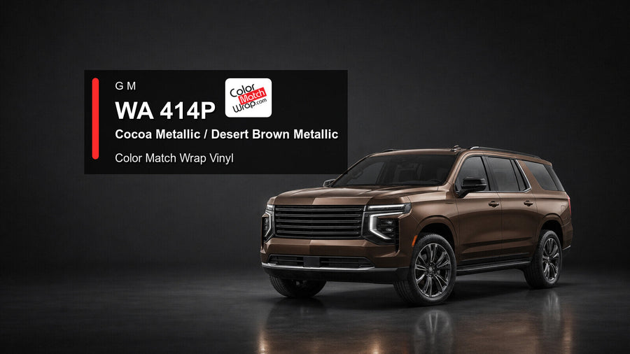 Generic full-size SUV in GM WA 414P Cocoa Metallic and Desert Brown Metallic with Color Match Wrap vinyl article branding