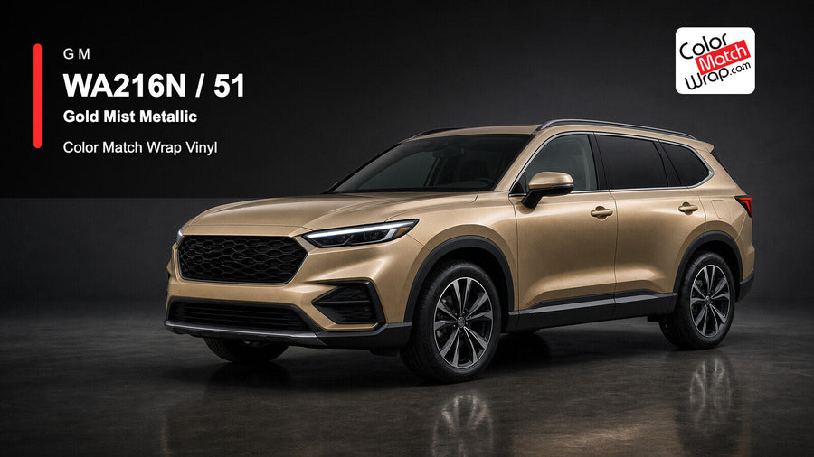 GM WA216N / 51 Gold Mist Metallic Color Match Wrap Vinyl generated SUV graphic