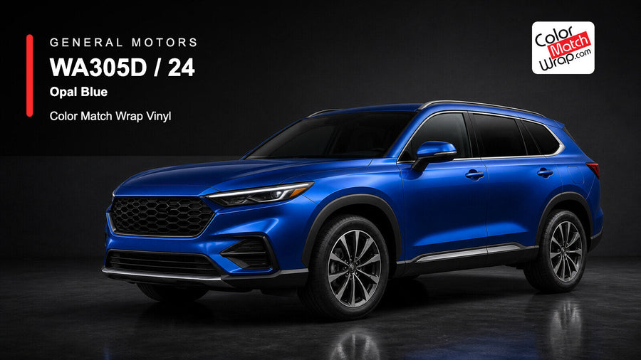 GM WA305D / 24 Opal Blue Color Match Wrap Vinyl generated SUV graphic