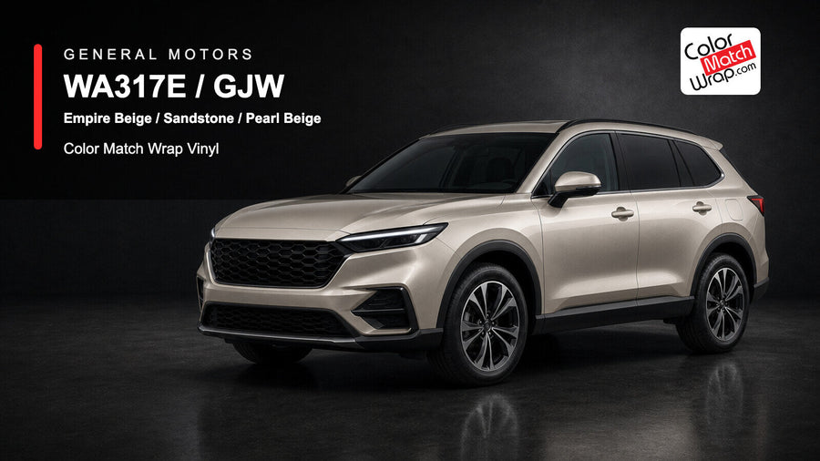 GM WA317E / GJW Empire Beige / Sandstone / Pearl Beige Color Match Wrap Vinyl generated SUV graphic