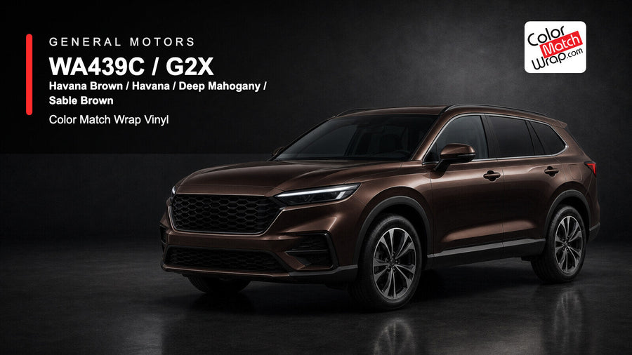 GM WA439C / G2X Havana Brown / Havana / Deep Mahogany / Sable Brown Color Match Wrap Vinyl generated SUV graphic