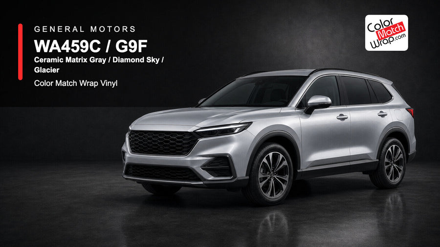 GM WA459C / G9F Ceramic Matrix Gray / Diamond Sky / Glacier Color Match Wrap Vinyl generated SUV graphic
