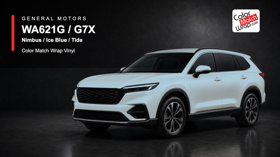 GM WA621G / G7X Nimbus / Ice Blue / Tide Color Match Wrap Vinyl generated SUV graphic