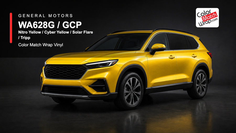 GM WA628G / GCP Nitro Yellow / Cyber Yellow / Solar Flare / Tripp Color Match Wrap Vinyl generated SUV graphic