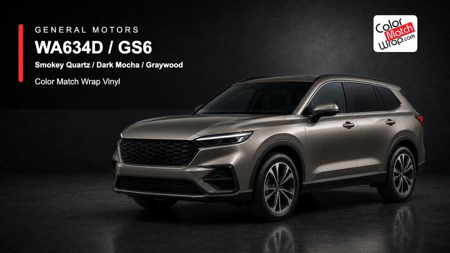 GM WA634D / GS6 Smokey Quartz / Dark Mocha / Graywood Color Match Wrap Vinyl generated SUV graphic