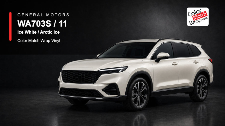 GM WA703S / 11 Ice White / Arctic Ice Color Match Wrap Vinyl generated SUV graphic