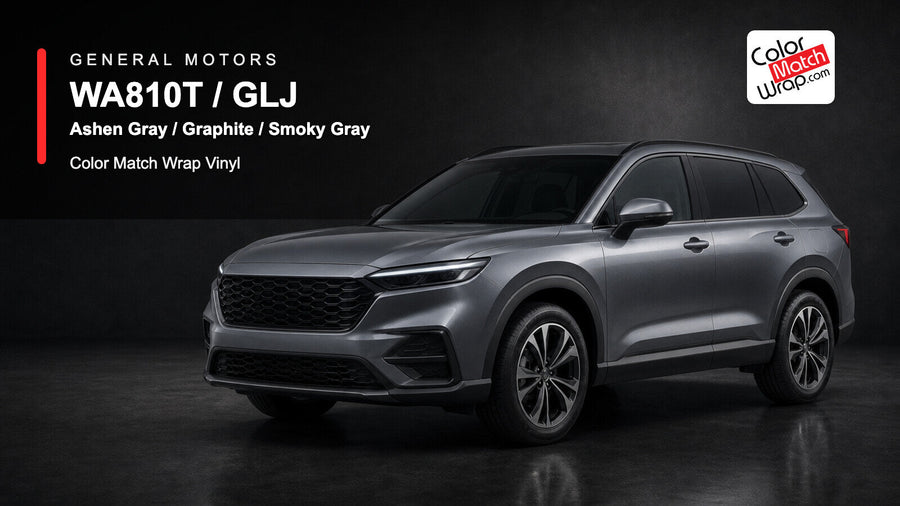GM WA810T / GLJ Ashen Gray / Graphite / Smoky Gray Color Match Wrap Vinyl generated SUV graphic