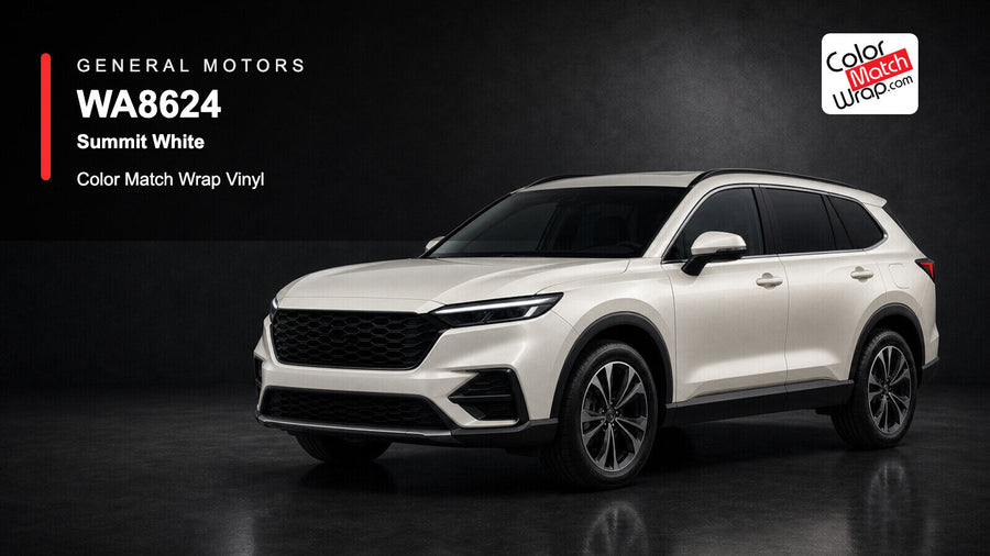 GM WA8624 Summit White Color Match Wrap Vinyl generated SUV graphic