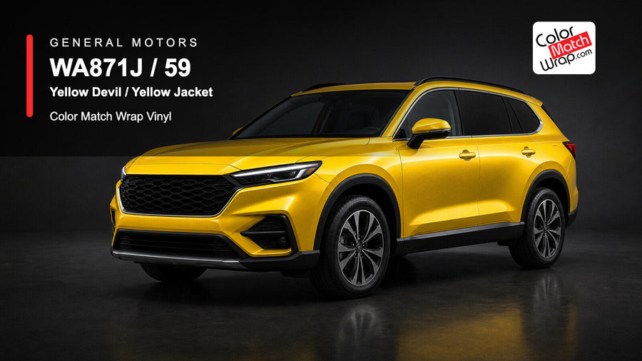 GM WA871J / 59 Yellow Devil / Yellow Jacket Color Match Wrap Vinyl generated SUV graphic