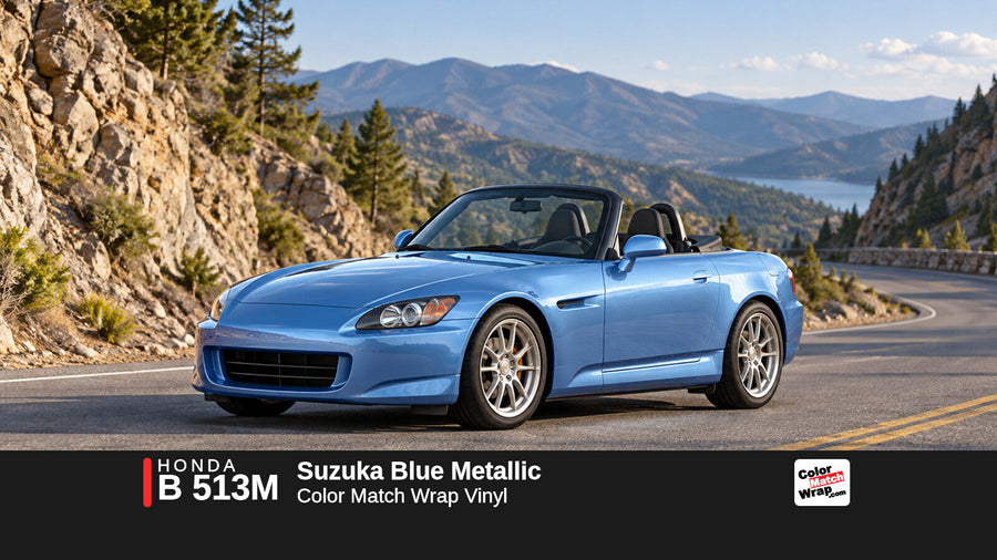 Honda B 513M Suzuka Blue Metallic Color Match Wrap vinyl