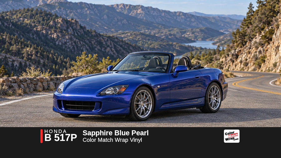 Honda B 517P Sapphire Blue Pearl Color Match Wrap vinyl