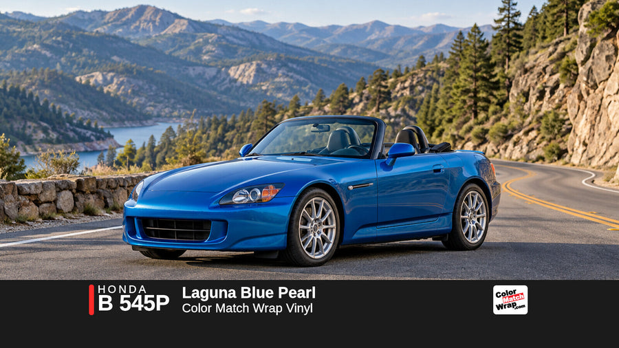 Honda B 545P Laguna Blue Pearl Color Match Wrap vinyl