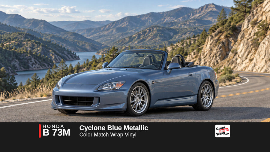 Honda B 73M Cyclone Blue Metallic Color Match Wrap vinyl