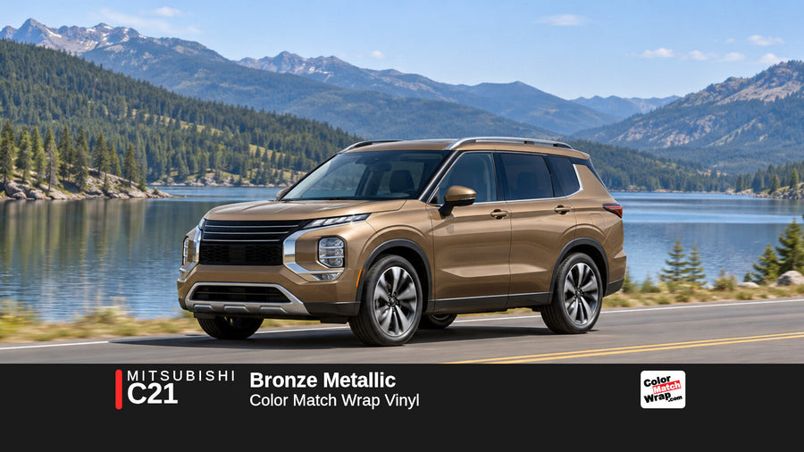 Illustrative Outlander-inspired SUV in Mitsubishi C21 Bronze Metallic with Color Match Wrap branding
