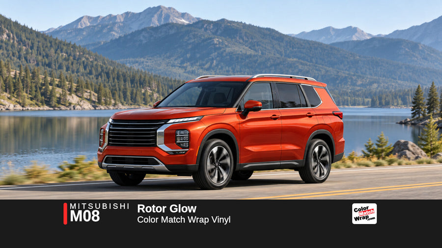 Illustrative Outlander-inspired SUV in Mitsubishi M08 Rotor Glow with Color Match Wrap branding