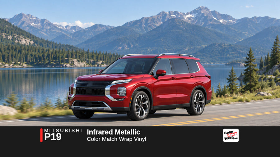 Illustrative Outlander-inspired SUV in Mitsubishi P19 Infrared Metallic with Color Match Wrap branding