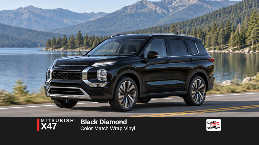 Illustrative Outlander-inspired SUV in Mitsubishi X47 Black Diamond with Color Match Wrap branding