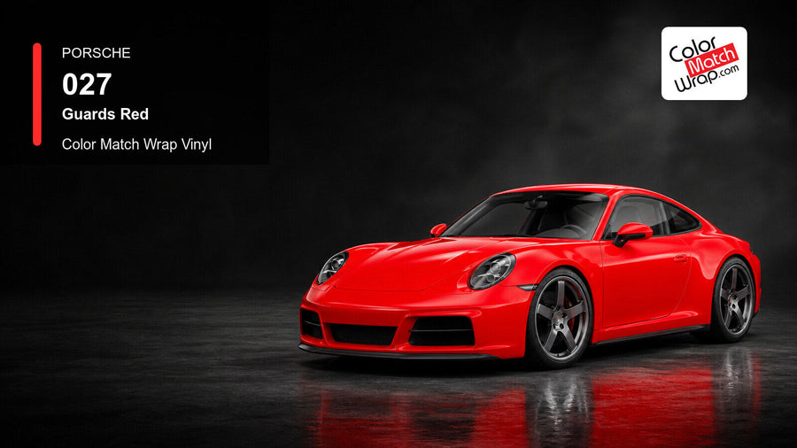 Porsche 027 Guards Red Color Match Wrap Vinyl generated vehicle graphic
