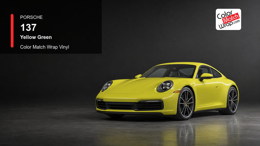 Porsche 137 Yellow Green Color Match Wrap Vinyl generated vehicle graphic