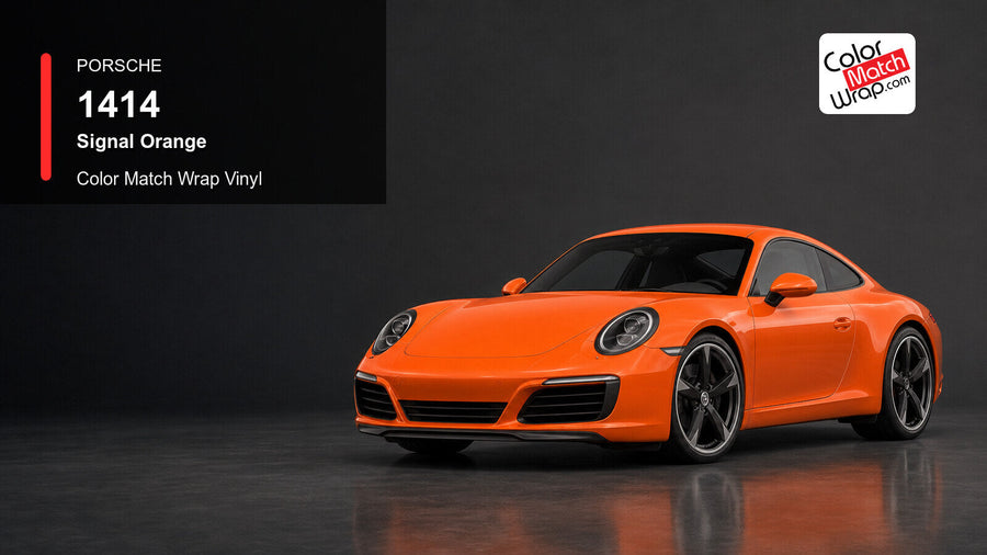 Porsche 1414 Signal Orange Color Match Wrap Vinyl generated vehicle graphic