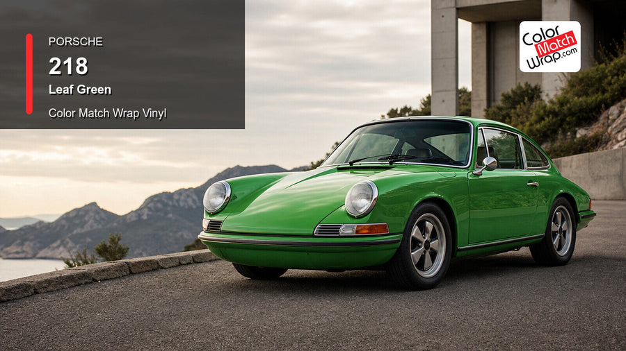 Porsche 218 Leaf Green Color Match Wrap Vinyl generated vehicle graphic