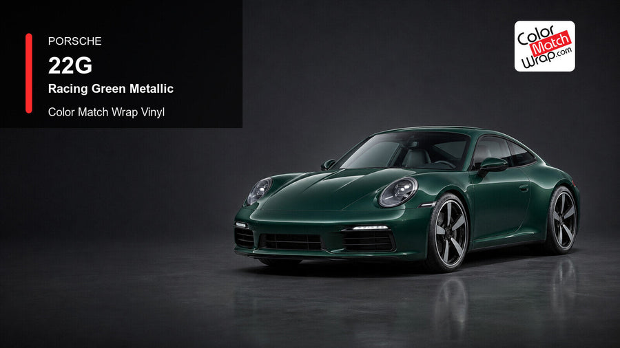 Porsche 22G Racing Green Metallic Color Match Wrap Vinyl generated vehicle graphic