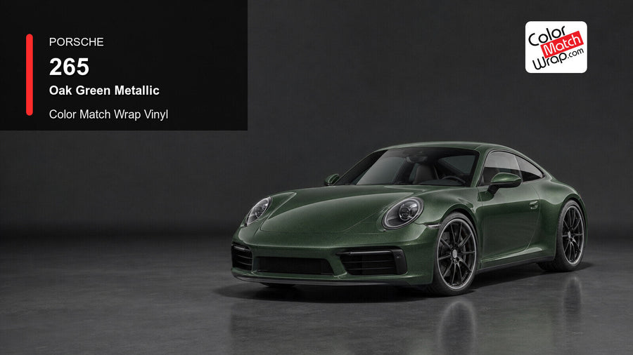 Porsche 265 Oak Green Metallic Color Match Wrap Vinyl generated vehicle graphic