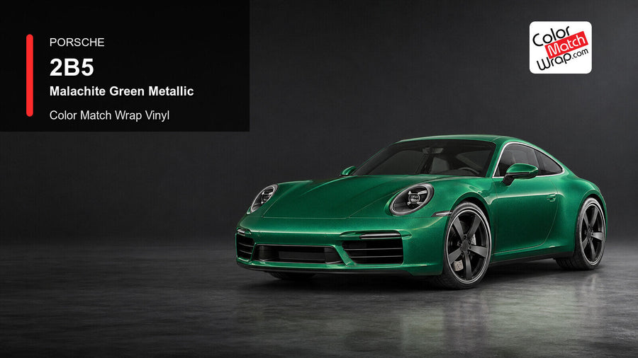 Porsche 2B5 Malachite Green Metallic Color Match Wrap Vinyl generated vehicle graphic