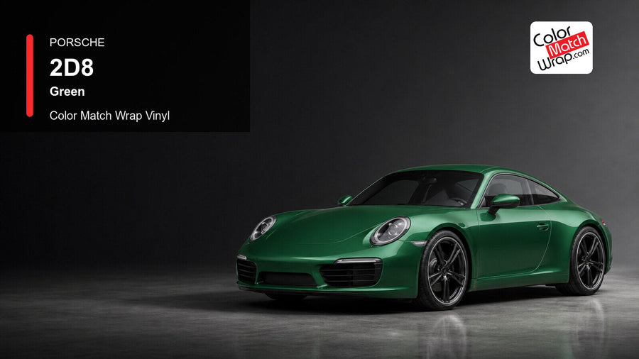 Porsche 2D8 Green Color Match Wrap Vinyl generated vehicle graphic