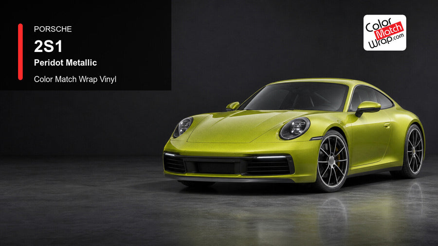 Porsche 2S1 Peridot Metallic Color Match Wrap Vinyl generated vehicle graphic