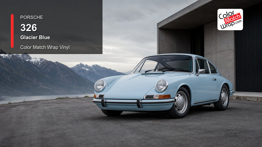 Porsche 326 Glacier Blue Color Match Wrap Vinyl generated vehicle graphic