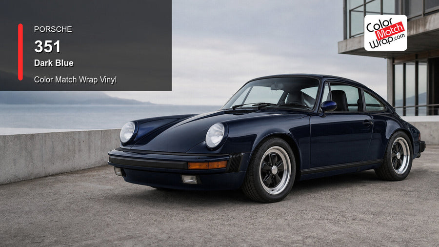 Generated Porsche 911 G-model presentation in Porsche 351 Dark Blue for paint-code vinyl repair and restoration